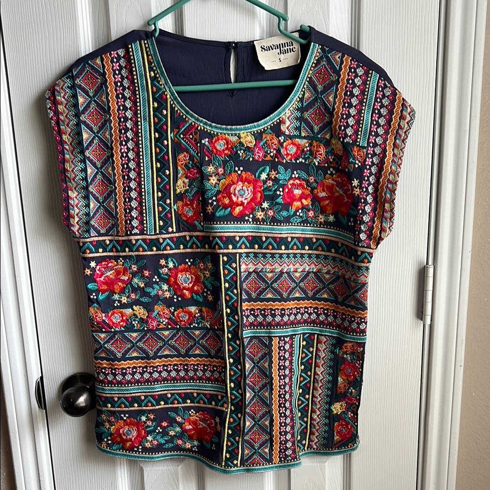 Savanna Jane Multicolor Floral Women's Top